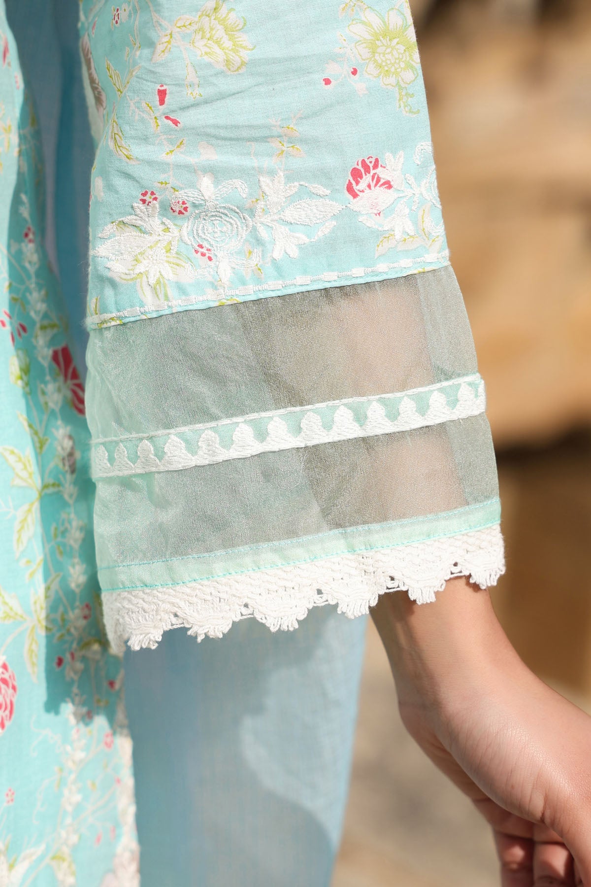 SKY COTTON STRAIGHT KURTA WITH PANT AND DUPATTA