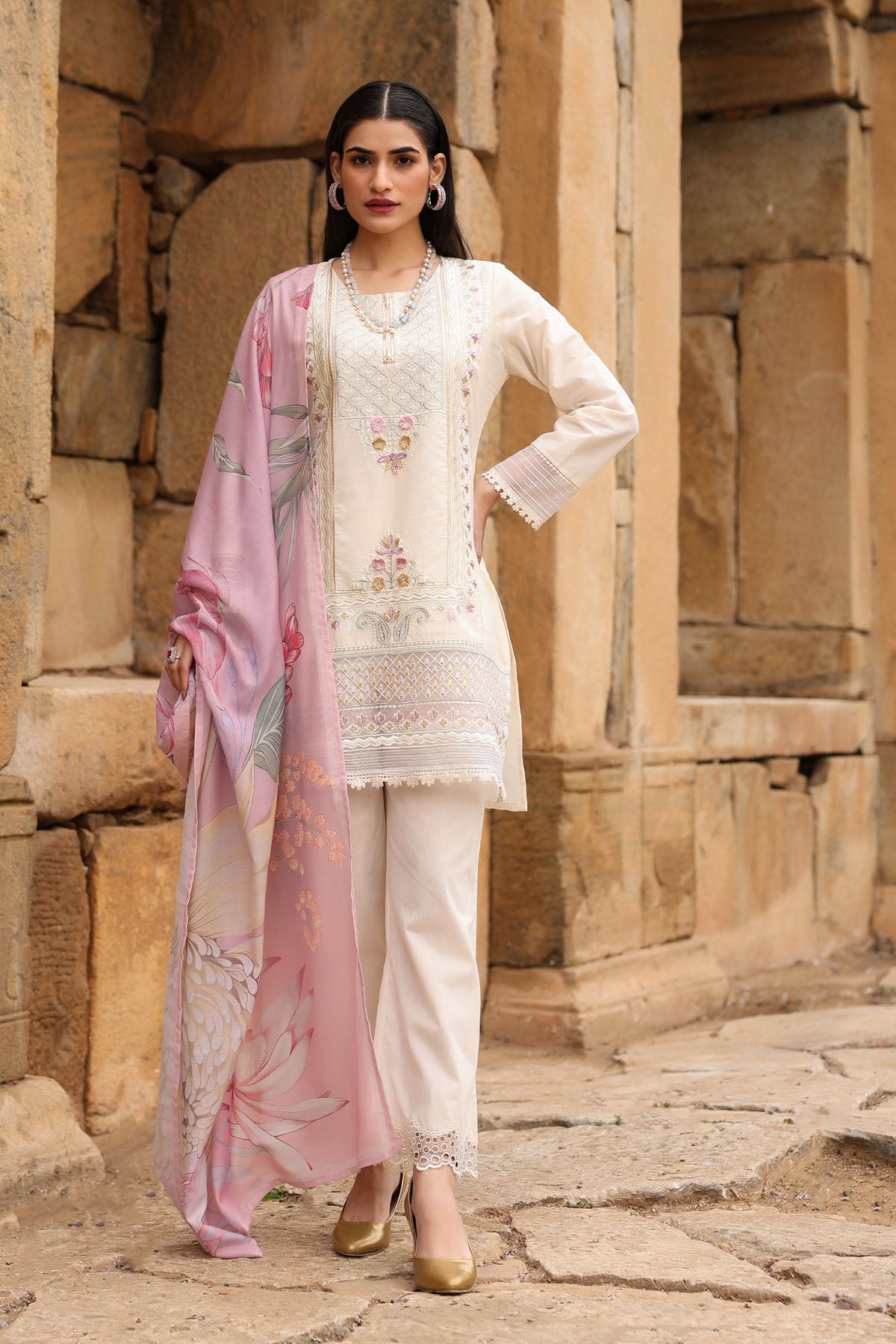 IVERY COTTON STRAIGHT KURTA WITH PANT AND DUPATTA