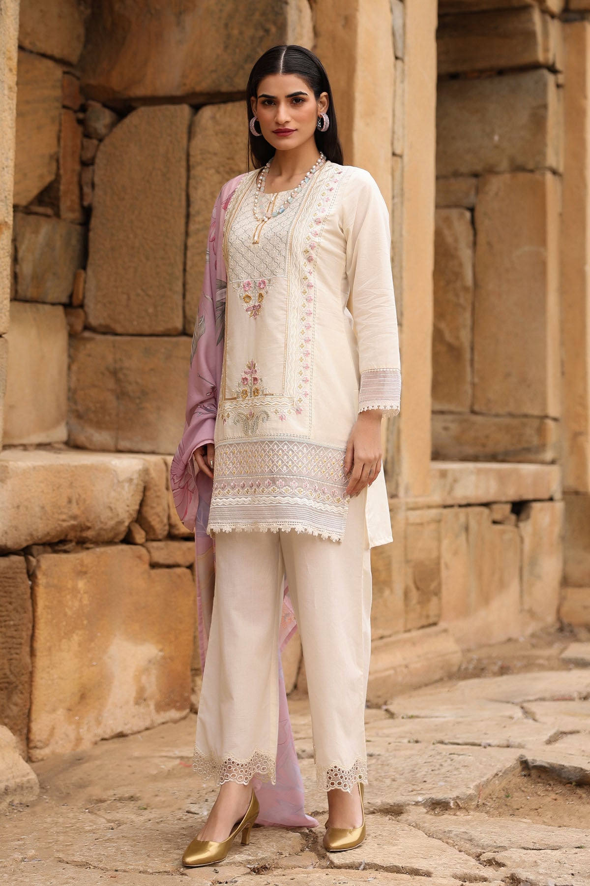 IVERY COTTON STRAIGHT KURTA WITH PANT AND DUPATTA