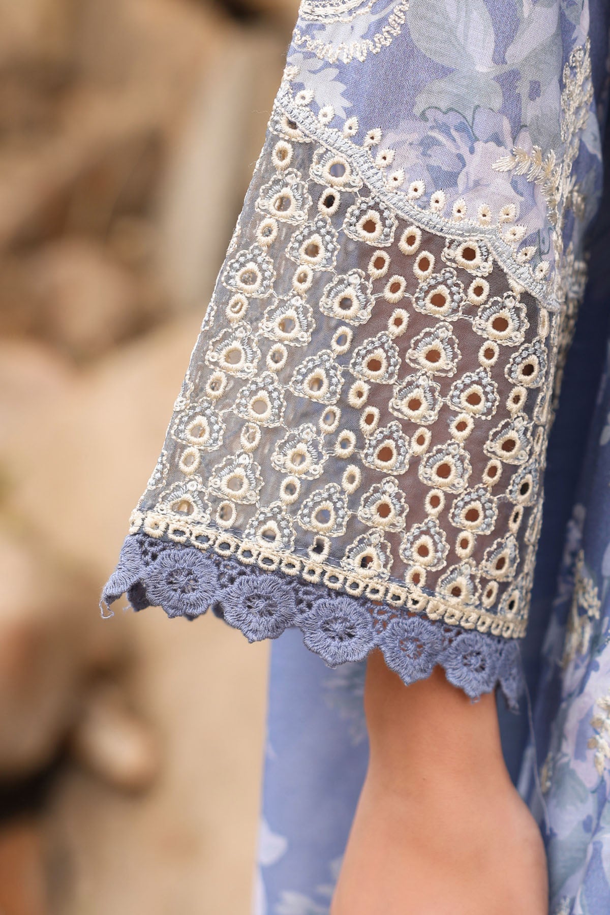 BLUE COTTON STRAIGHT KURTA WITH PANT AND DUPATTA