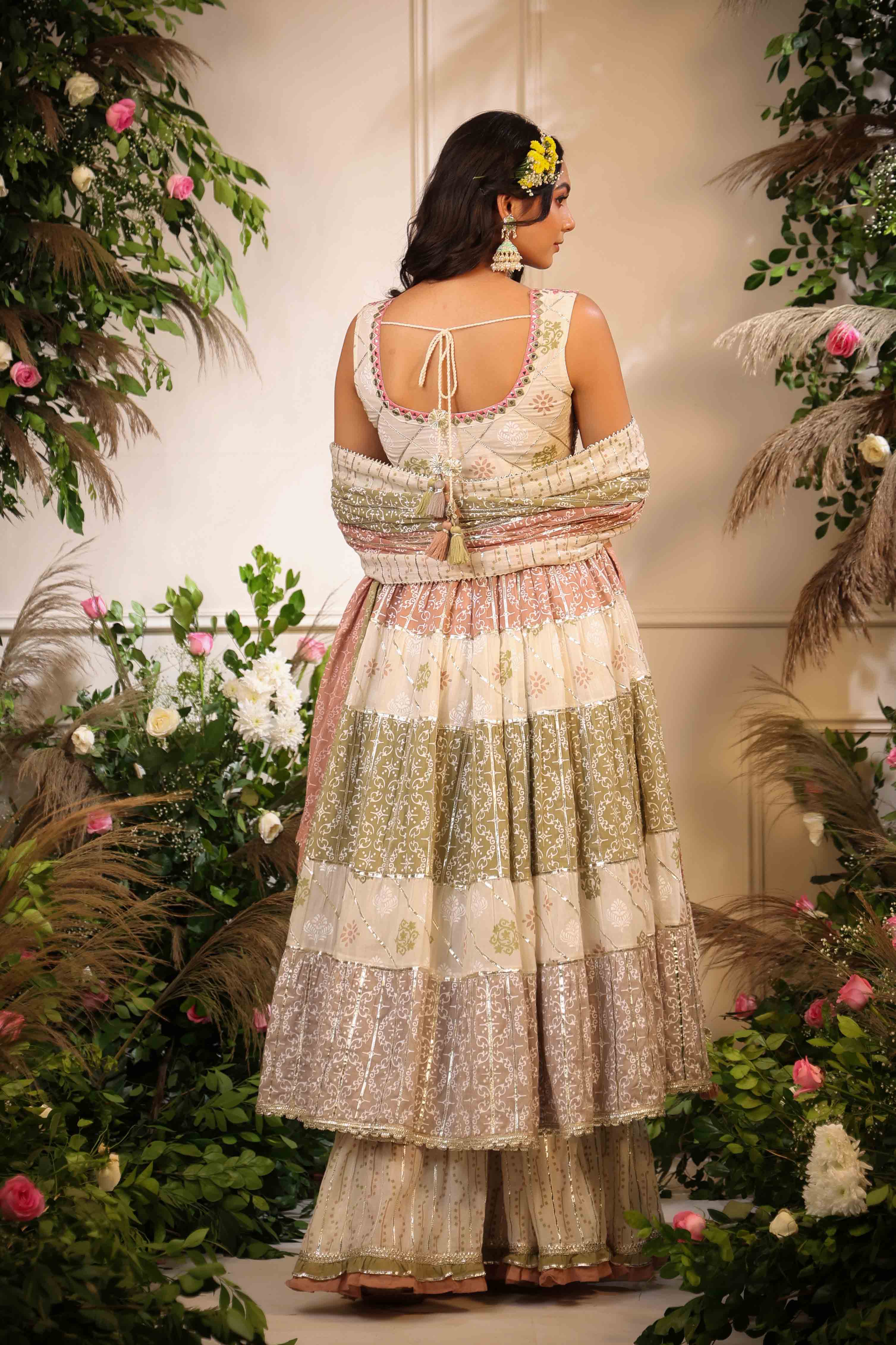 Pink Multicolour Cotton Handwork Sharara Set