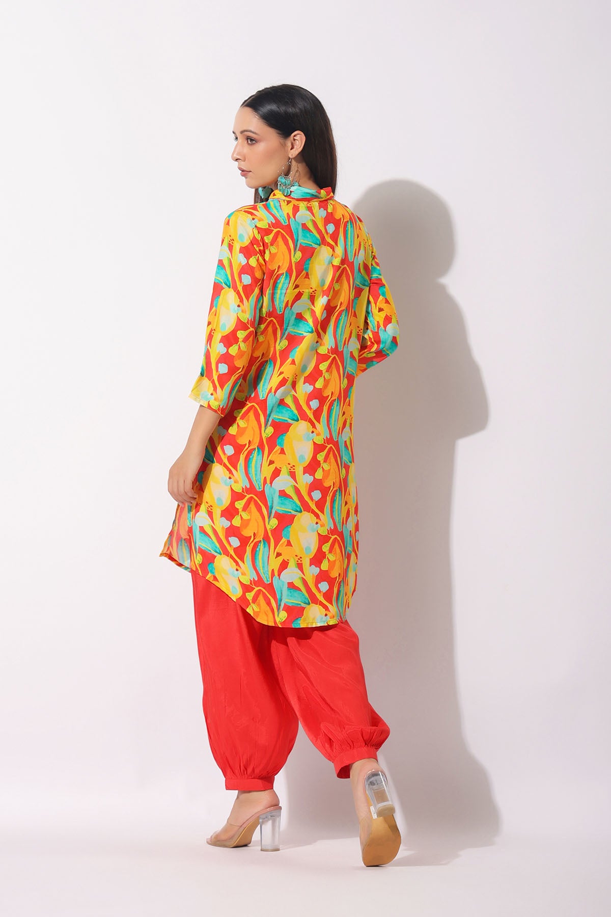 Red Floral Muslin Printed Co-ord Set
