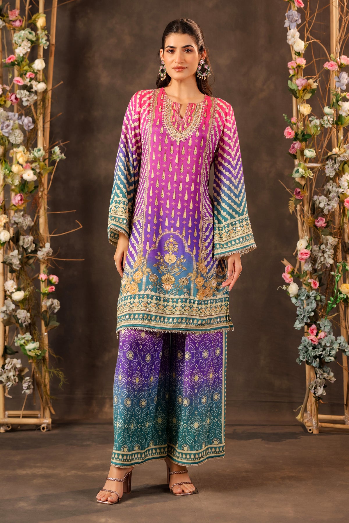 Pink Omray Muslin Embroidered Suit Set