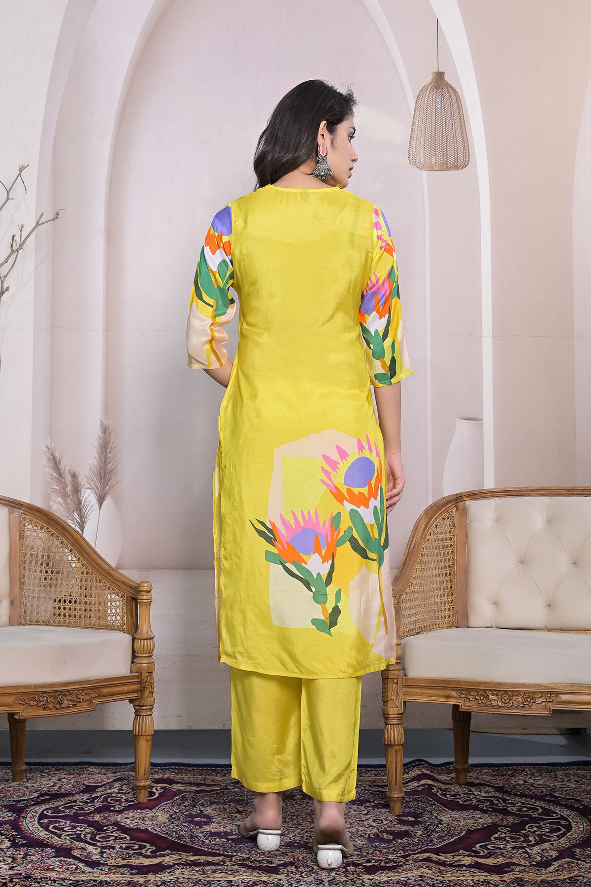 Yellow Floral Muslin Printed Co-ord Set