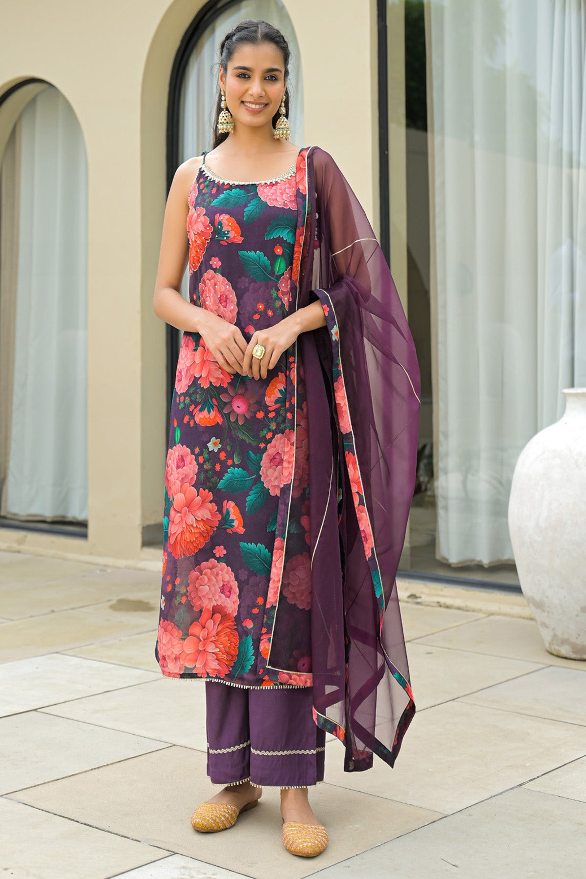 Wine Chinon Handwork Suit Set