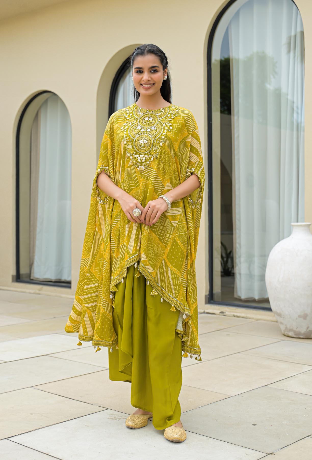 Mustard Muslin Embroidered Dresses | Bairaas