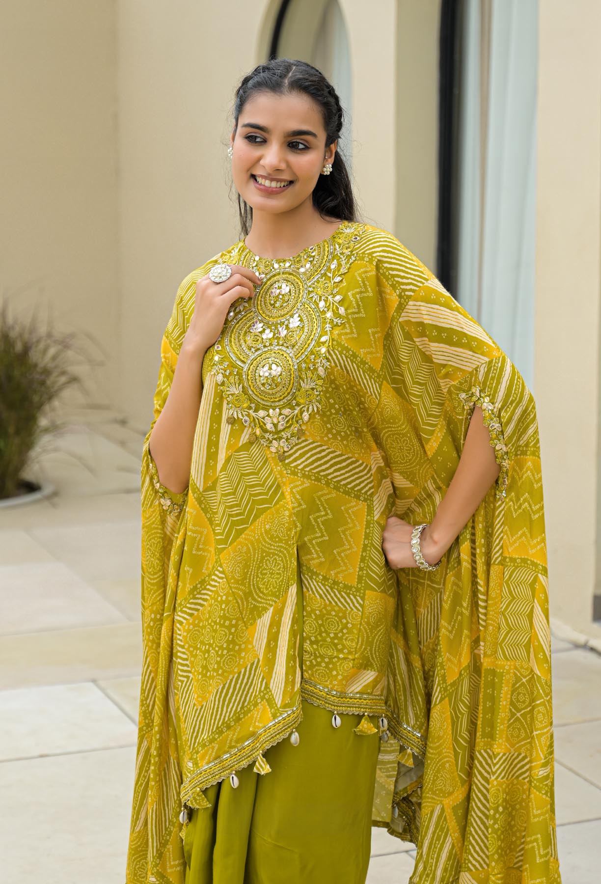 Mustard Muslin Embroidered Dresses | Bairaas