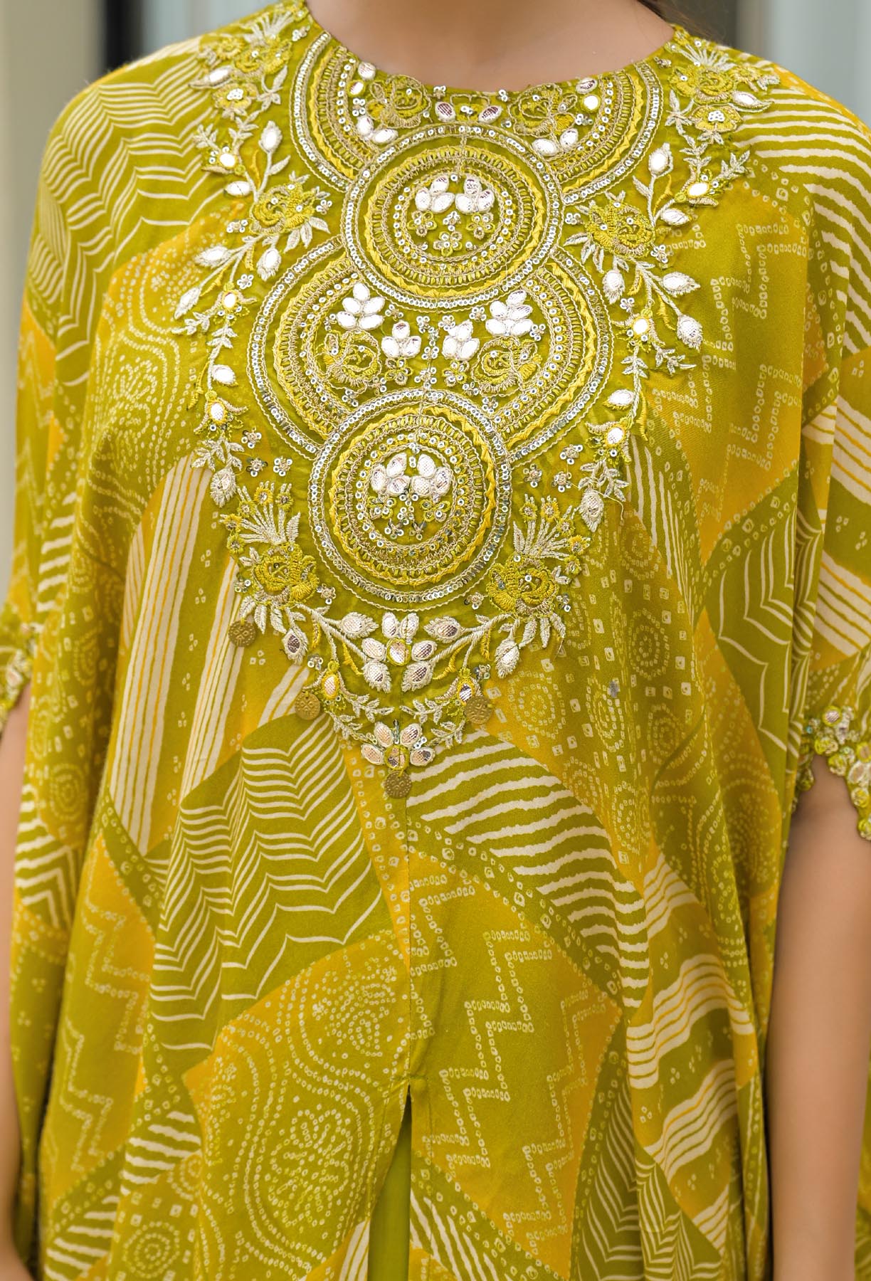 Mustard Muslin Embroidered Dresses | Bairaas