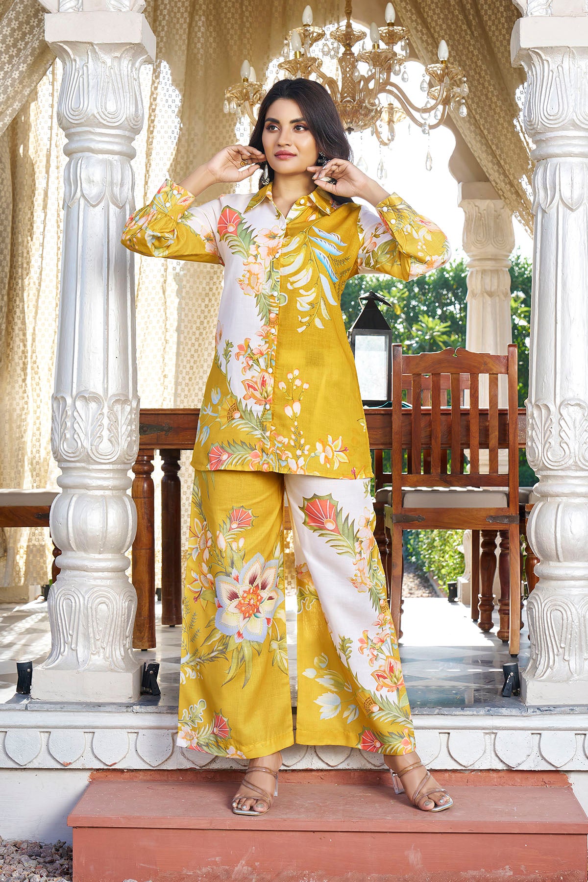 Yellow Floral Printed Co-Ord Set