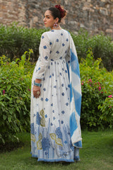 Fine Blue Mul Nazraana Gown