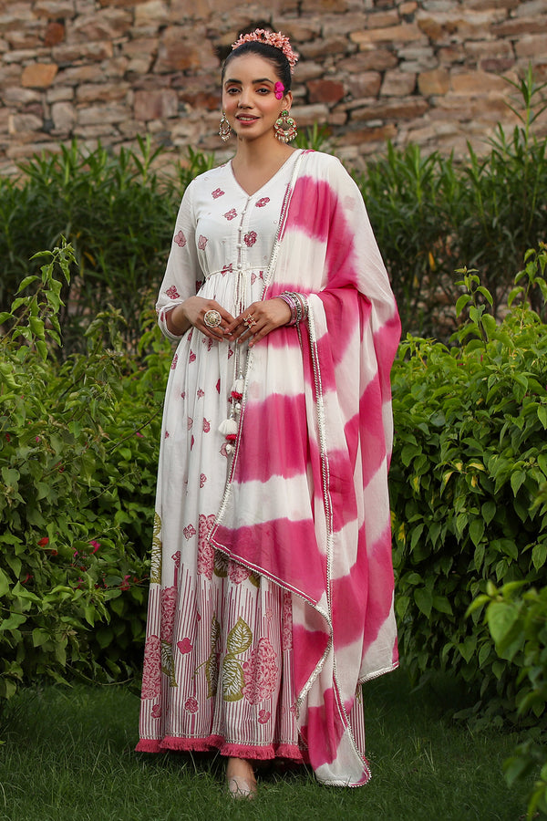 Rabiya Pink Mul Nazraana Gown