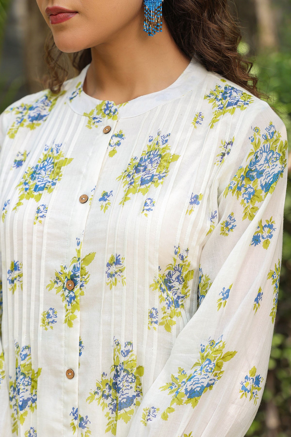 Green Cotton Printed Co-Ord Set