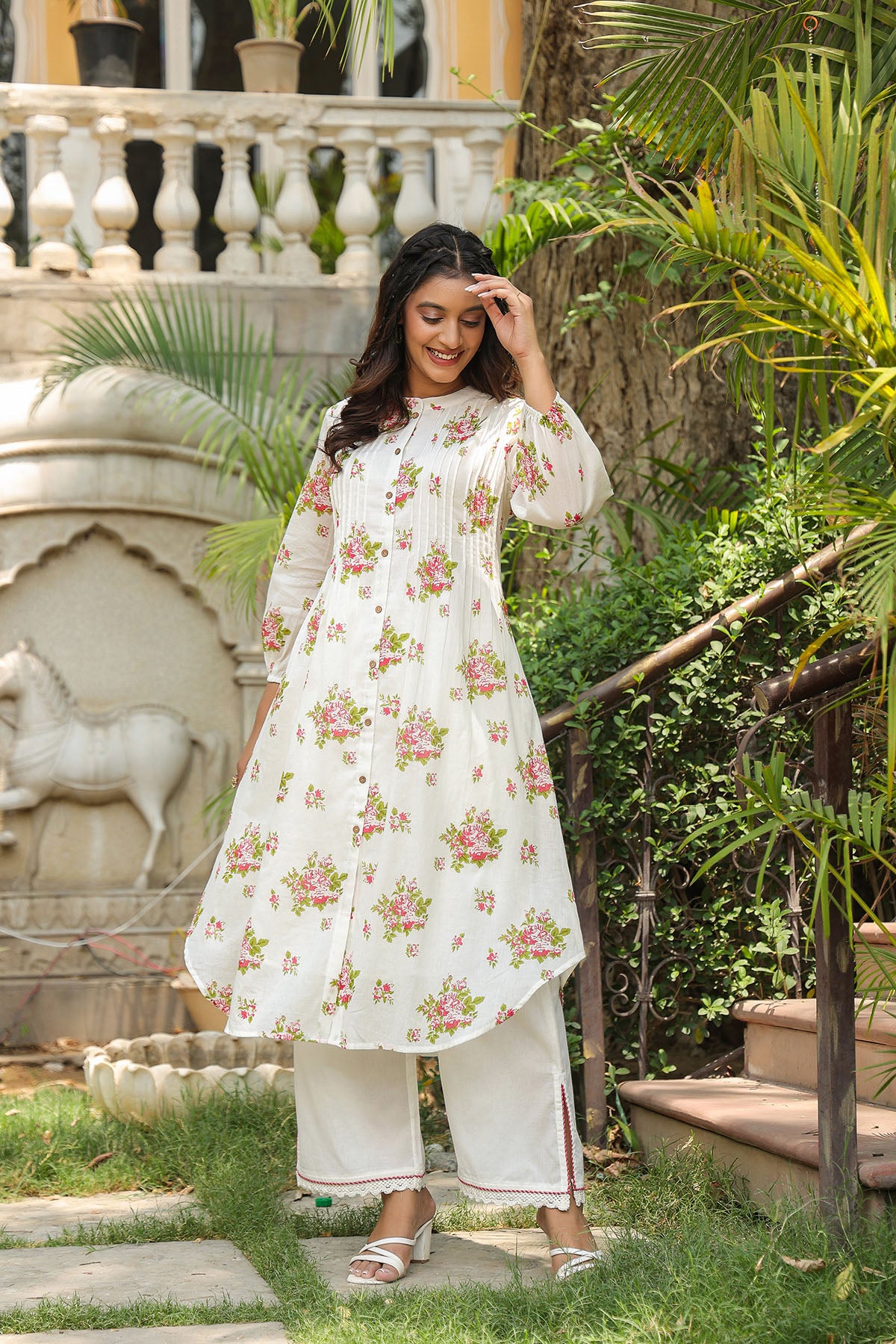 Red Cotton Printed Co-Ord Set