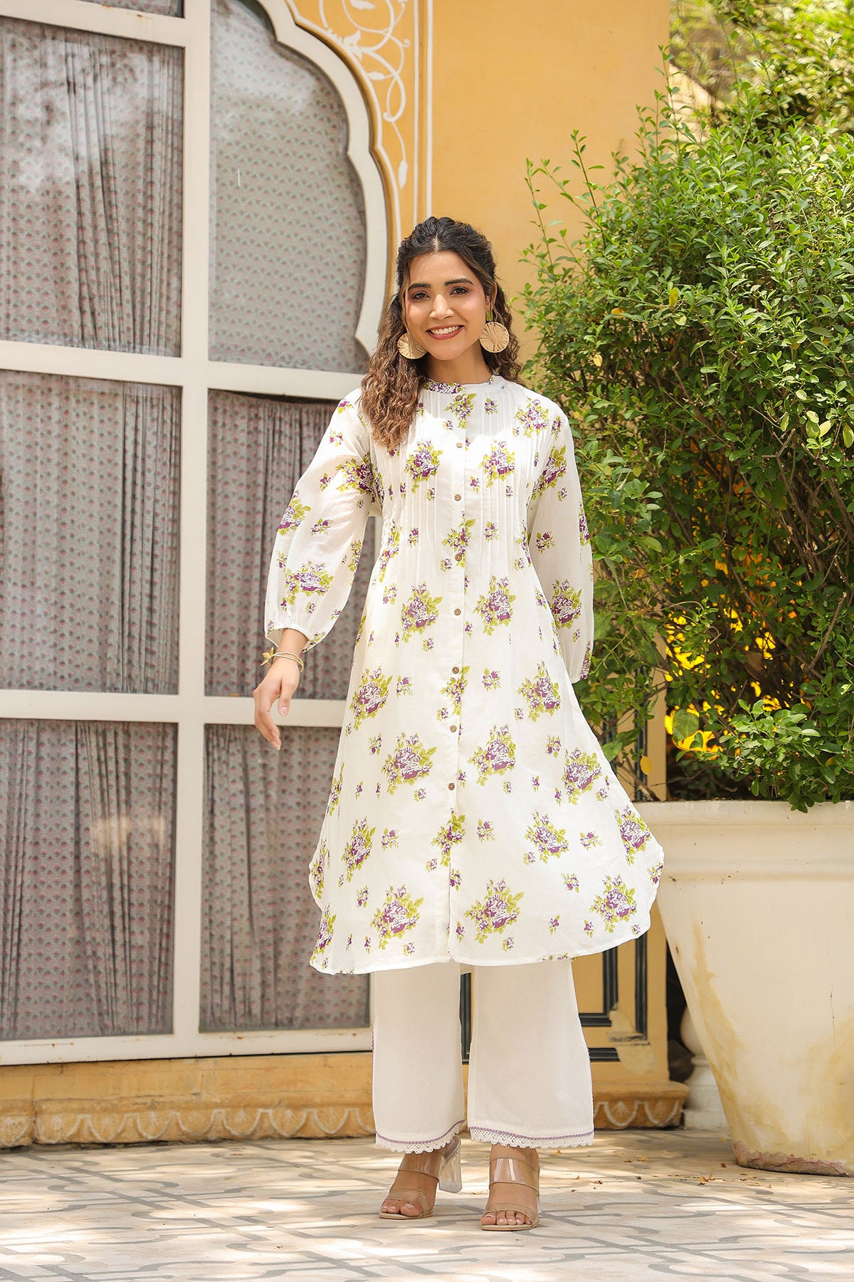 Purple Cotton Printed Co-Ord Set