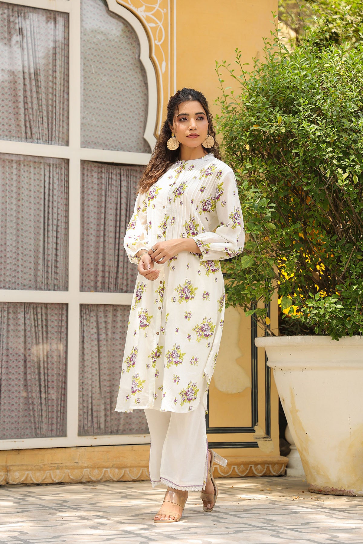 Purple Cotton Printed Co-Ord Set