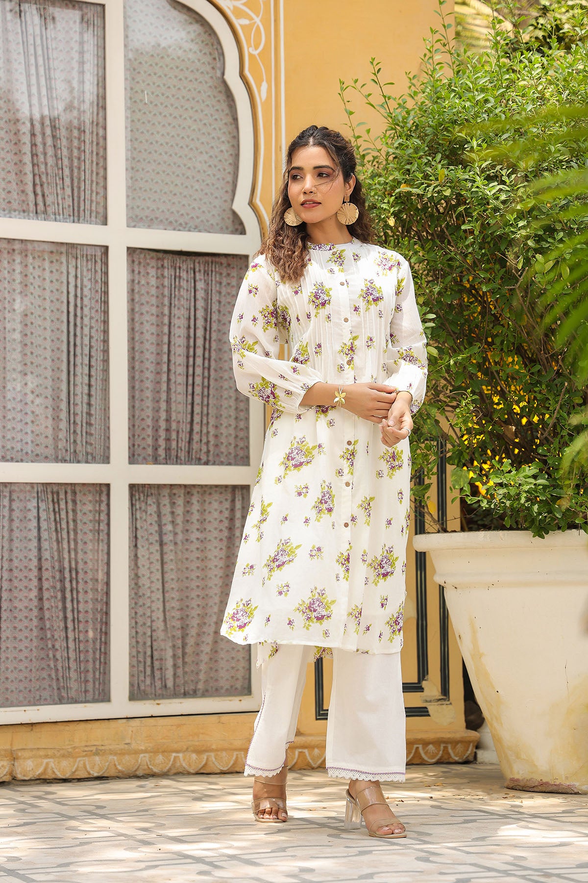 Purple Cotton Printed Co-Ord Set