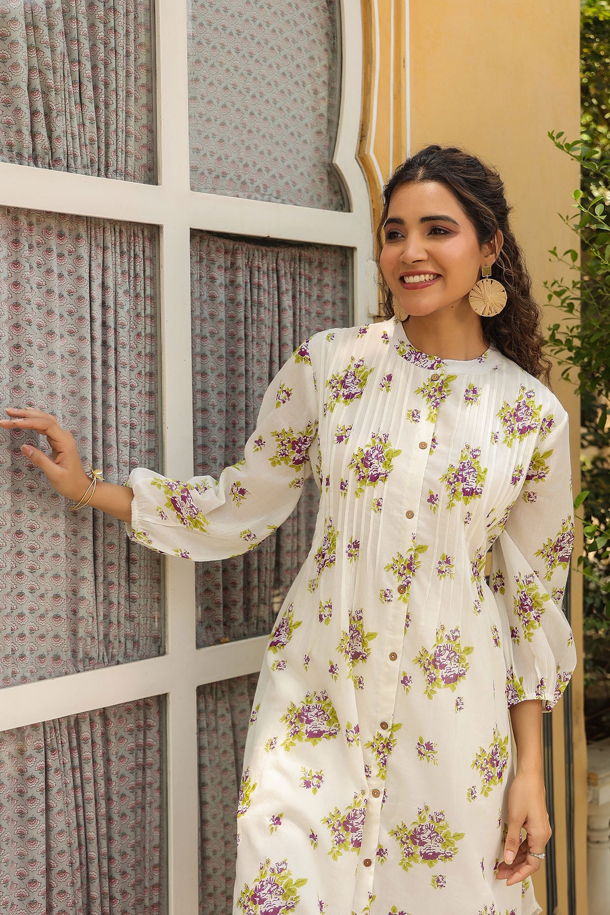 Purple Cotton Printed Co-Ord Set