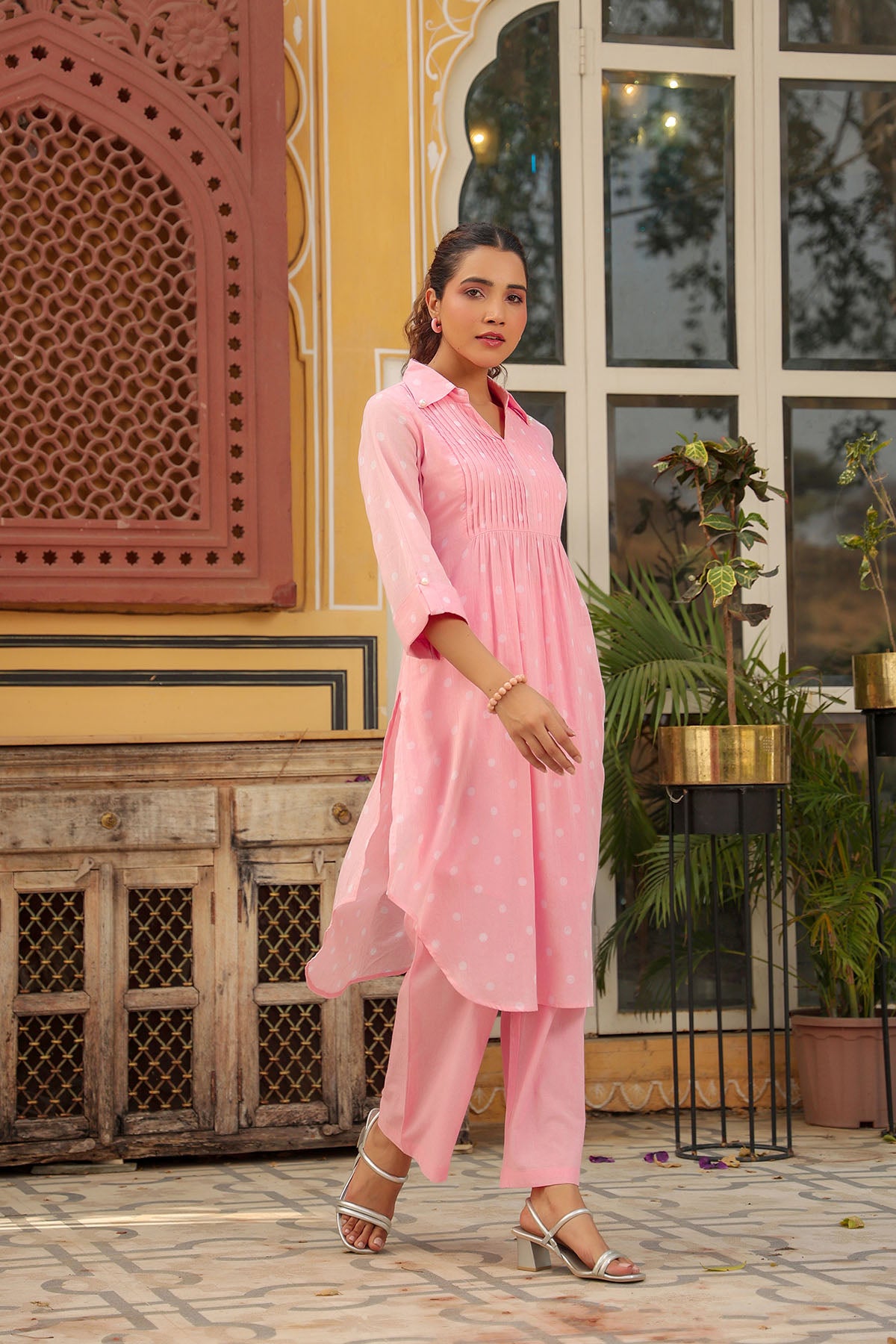 Pink Cotton Printed Co-Ord Set