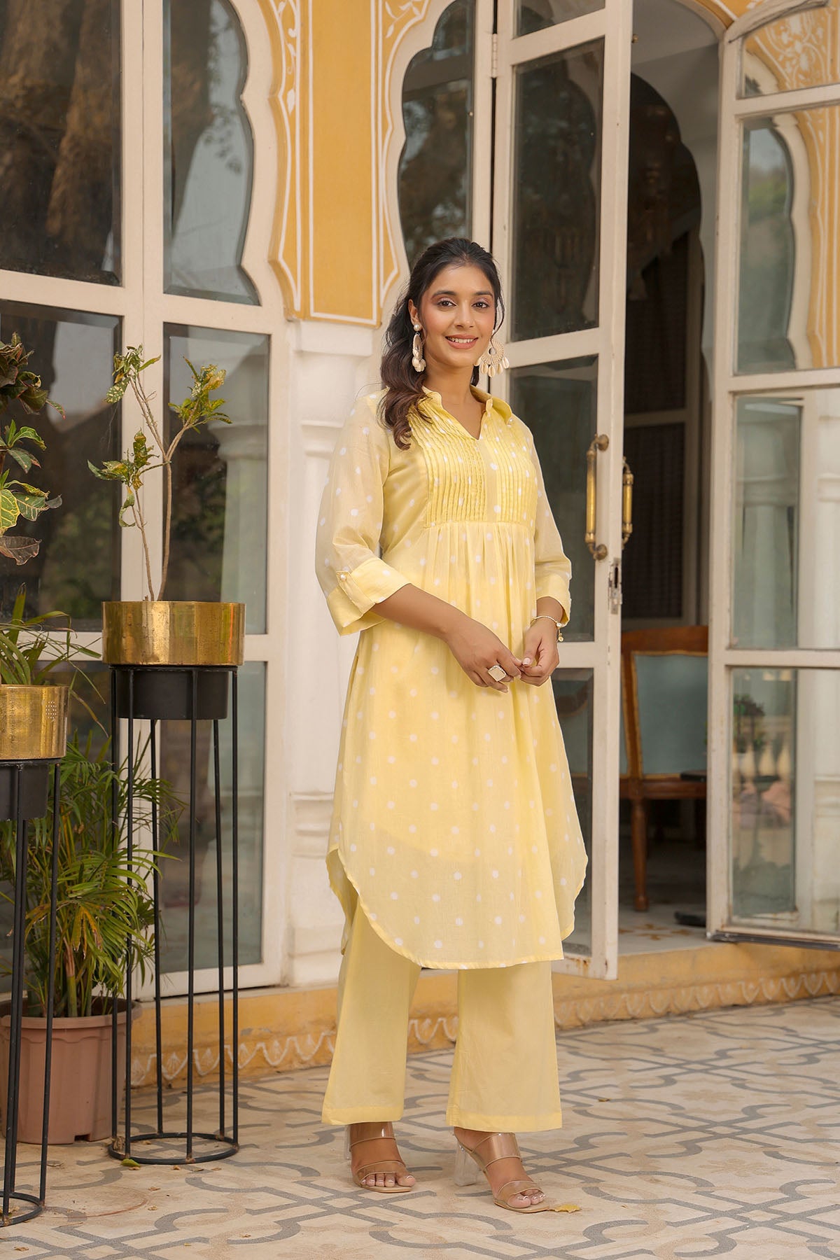 Yellow Cotton Printed Co-Ord Set