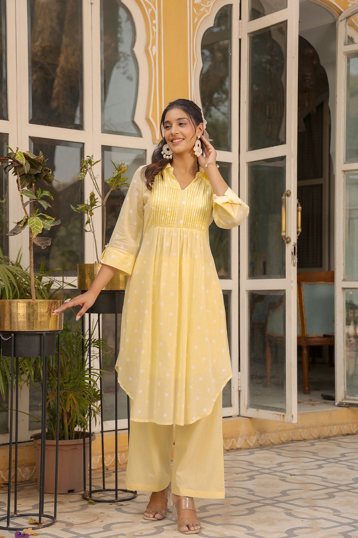 Yellow Cotton Printed Co-Ord Set
