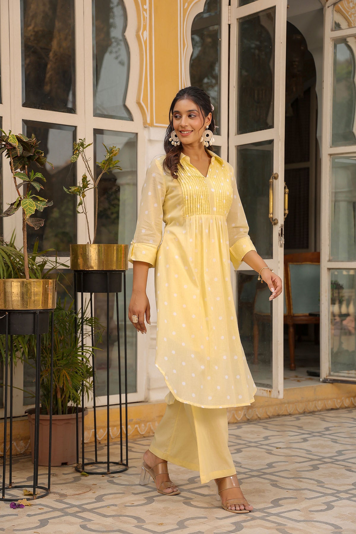 Yellow Cotton Printed Co-Ord Set