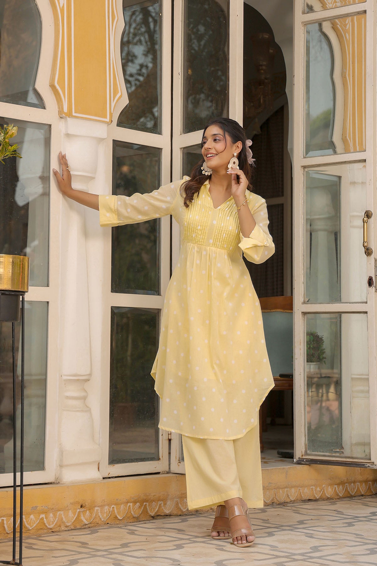 Yellow Cotton Printed Co-Ord Set