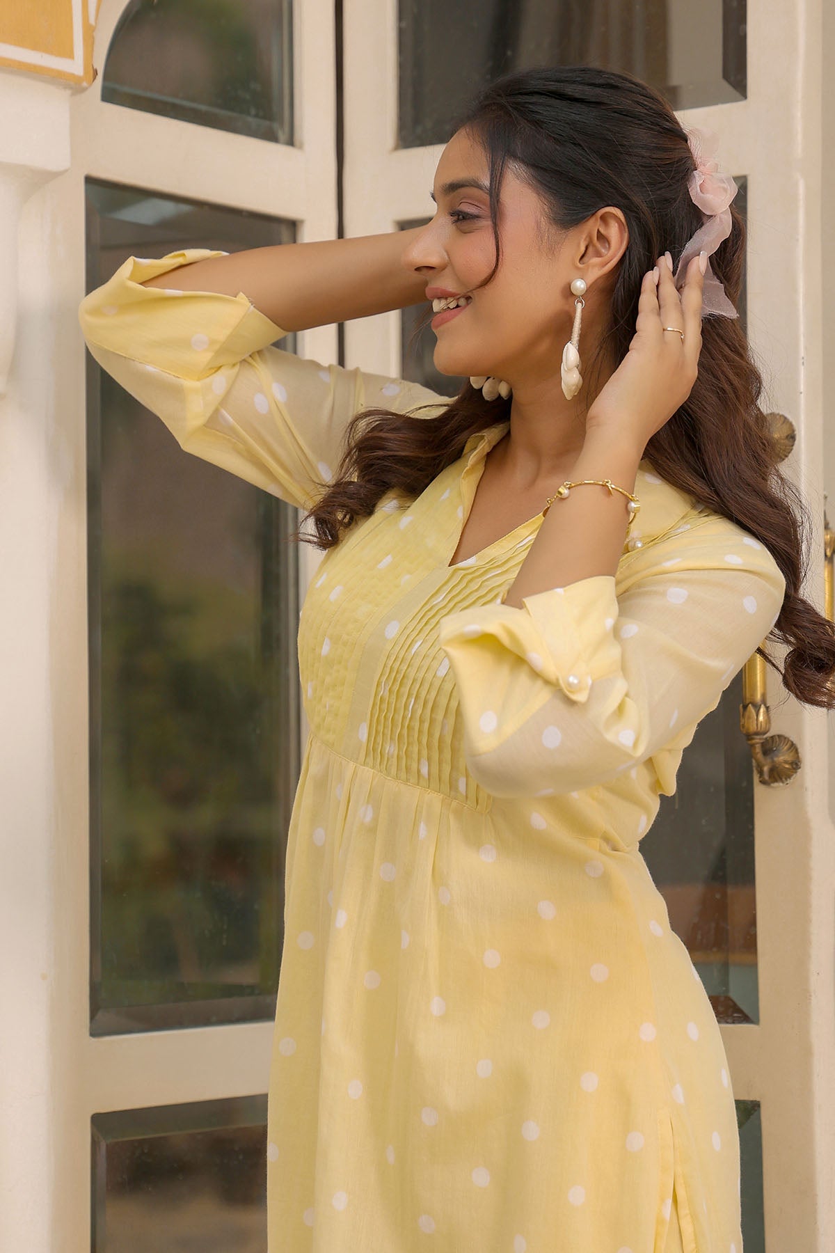 Yellow Cotton Printed Co-Ord Set