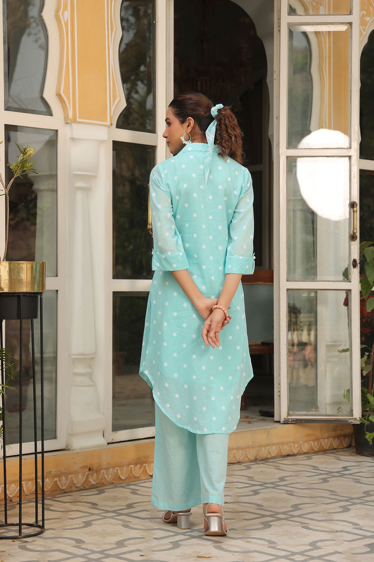 Sky Blue Cotton Printed Co-Ord Set