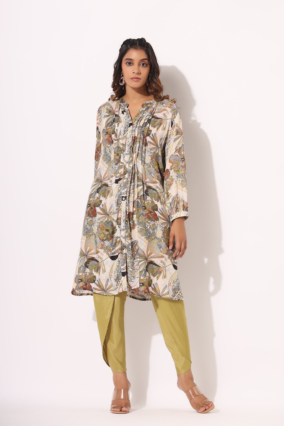 Green Floral Muslin Printed Co-ord Set