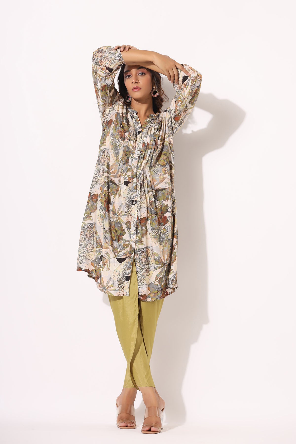 Green Floral Muslin Printed Co-ord Set
