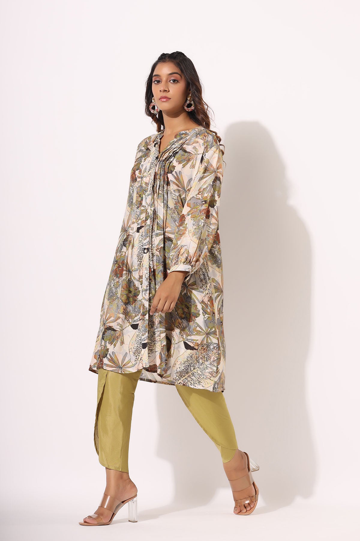 Green Floral Muslin Printed Co-ord Set