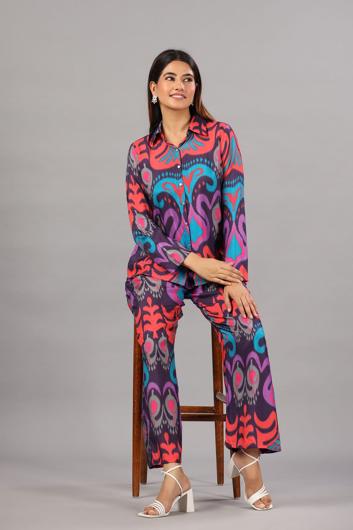 Multicolour Muslin Printed Co-ord Set