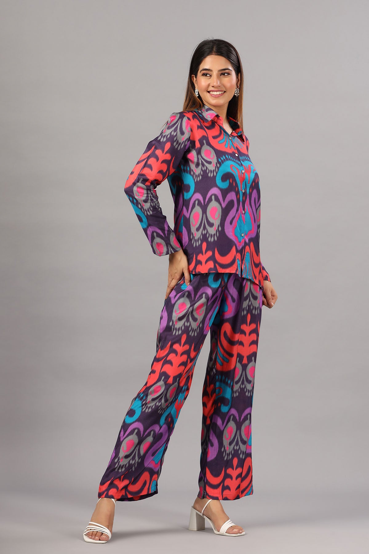 Multicolour Muslin Printed Co-ord Set