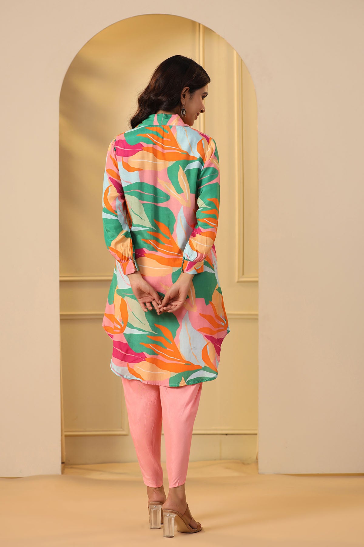 Green Multicolor Muslin Printed Co-ord Set
