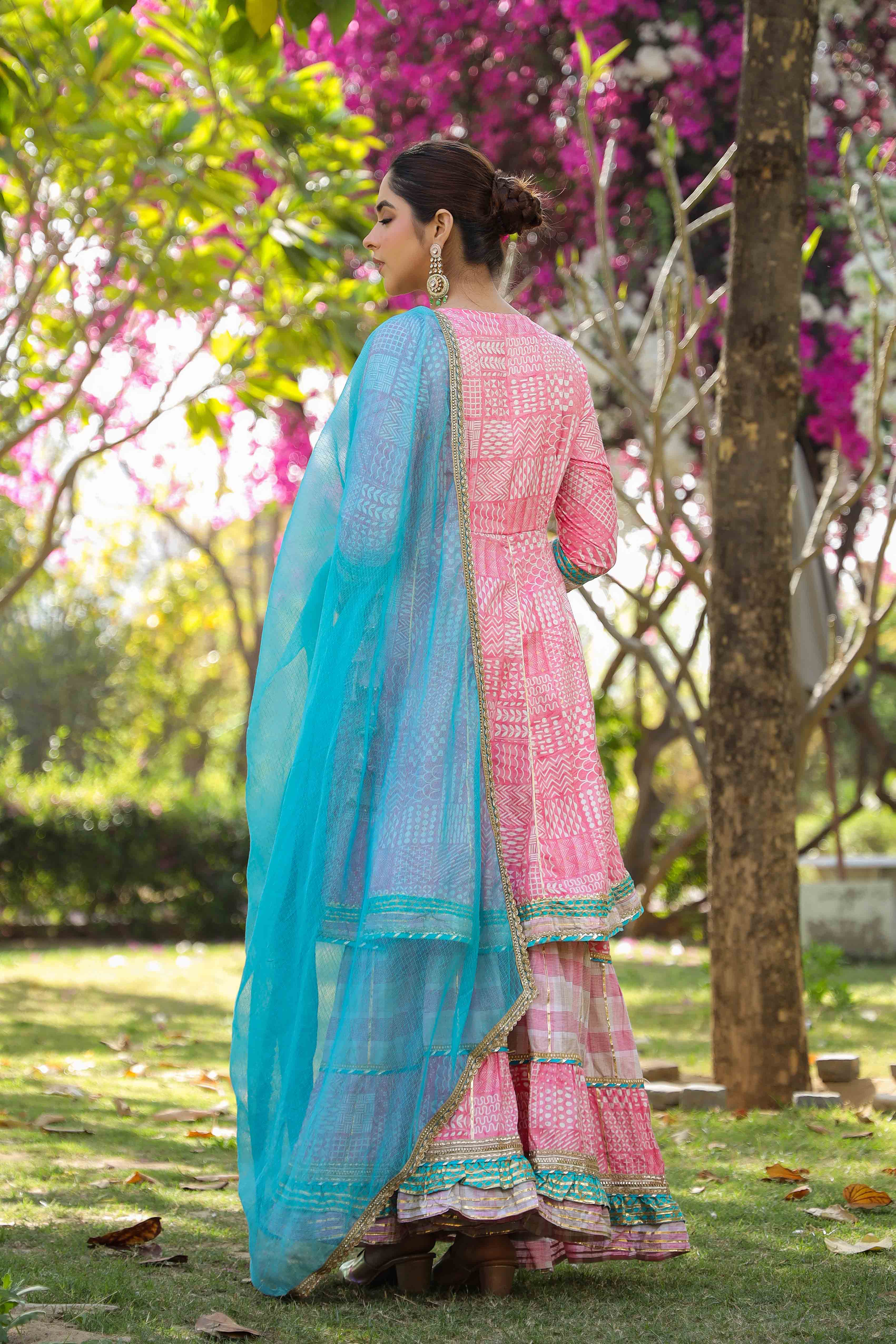 Pink Rayon Gotapatti Sharara Set