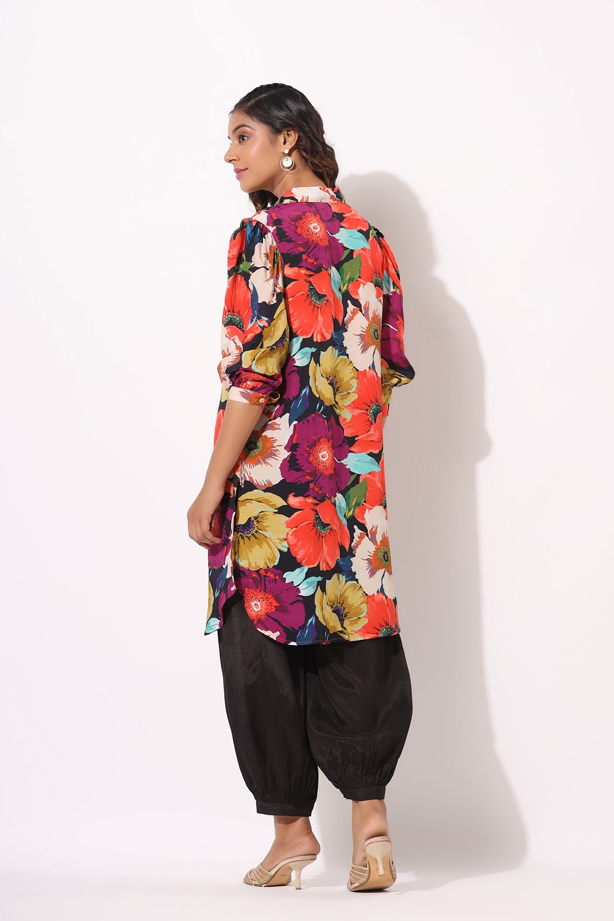 Black Floral Muslin Printed Co-ord Set