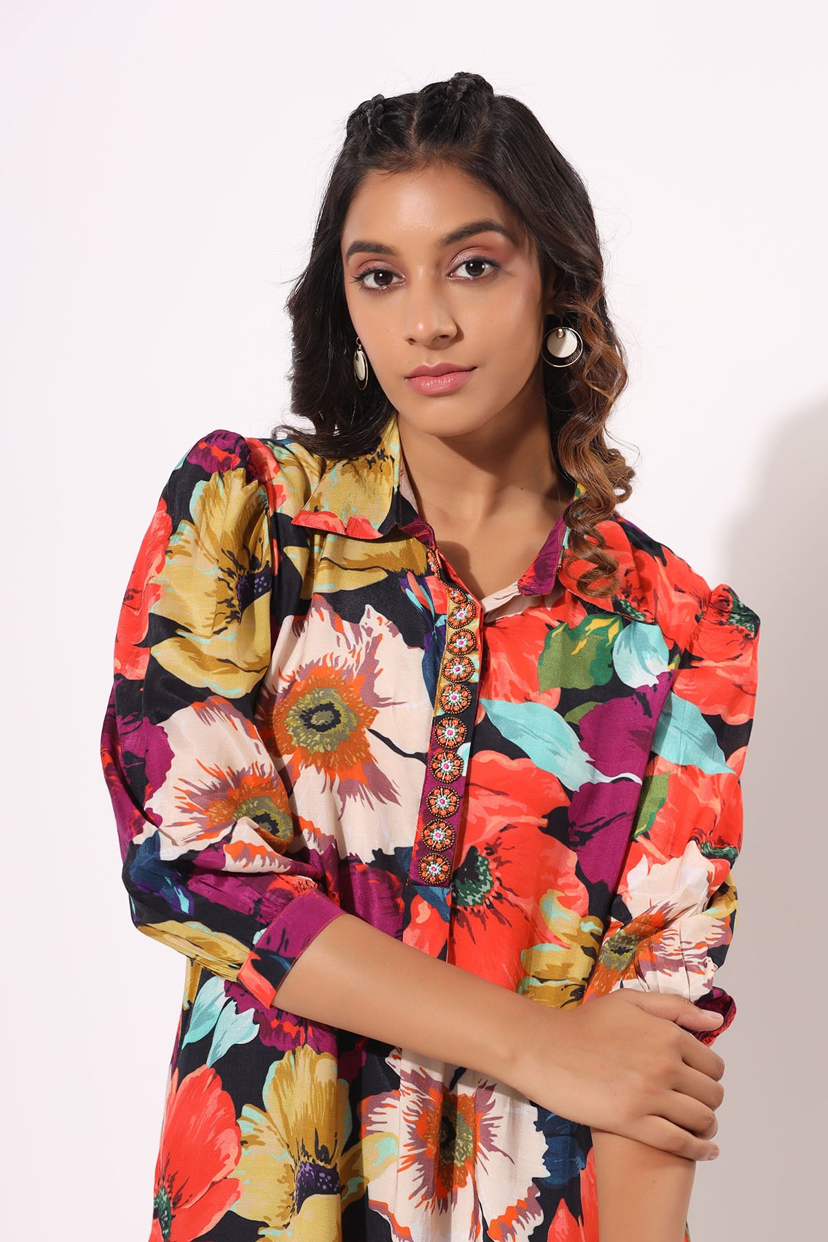 Black Floral Muslin Printed Co-ord Set
