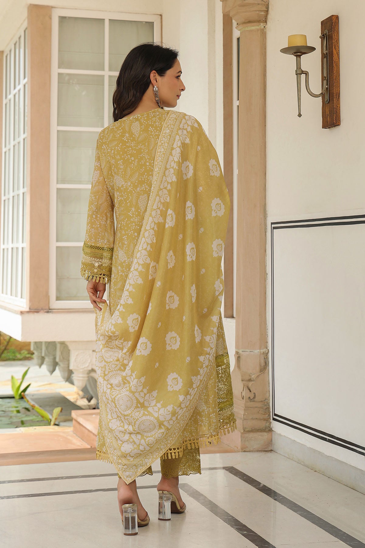 Mustard Tabby Embroidered Anarkali Suit