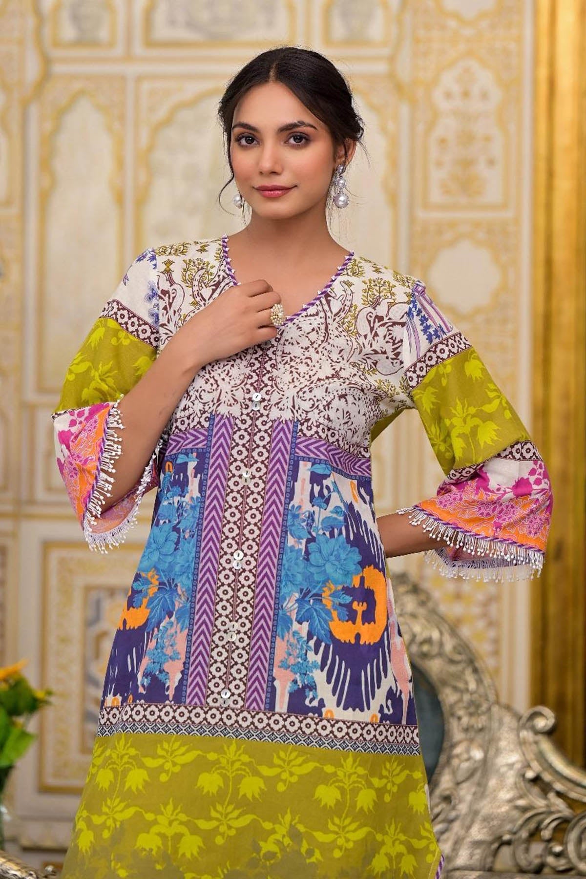 Green Cotton Printed Co-Ord Set