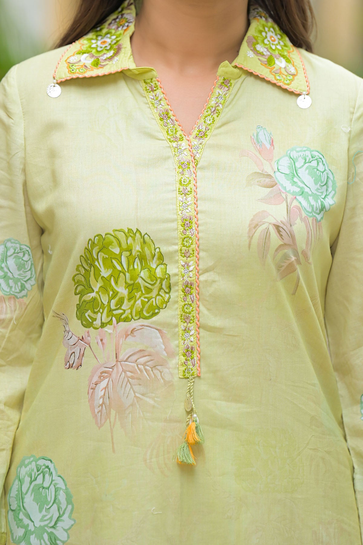 Green Cotton Printed Co-Ord Set