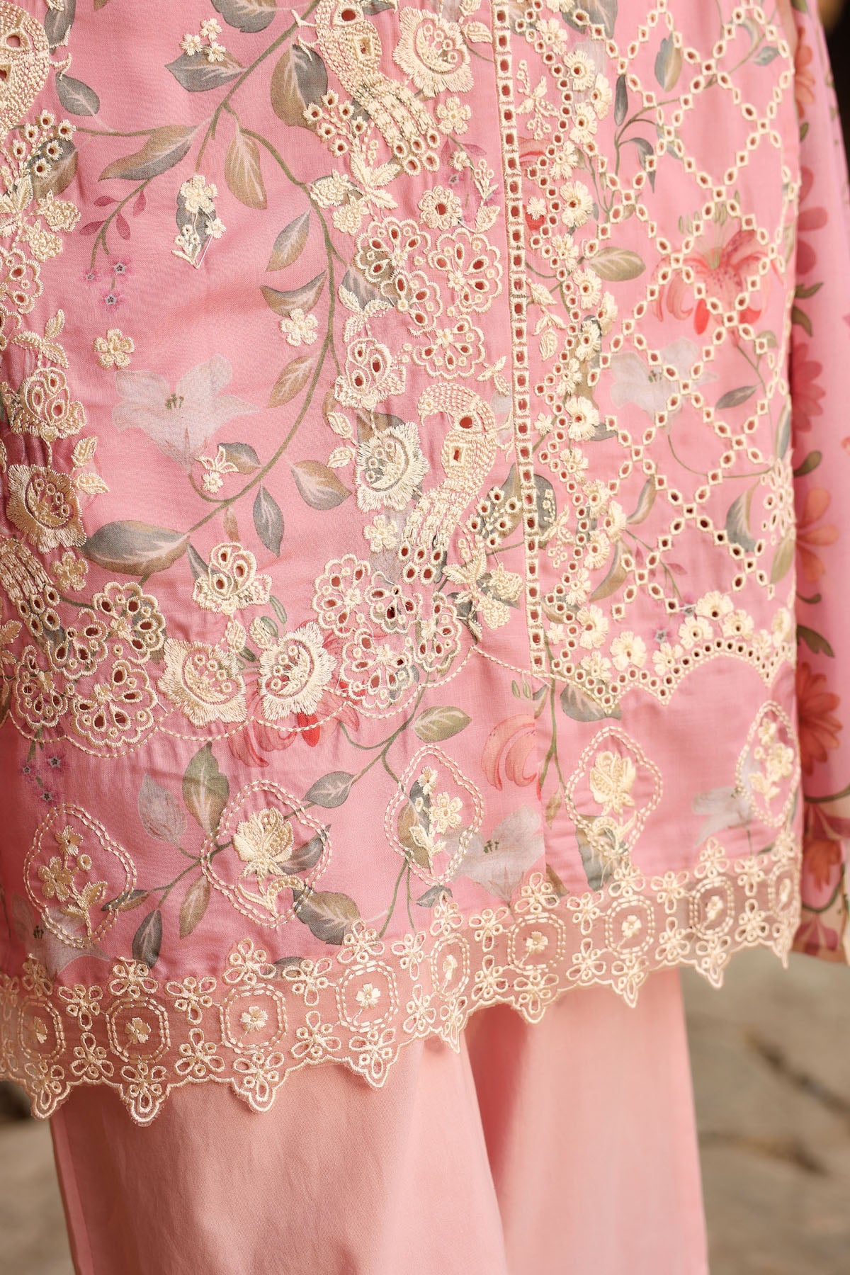 PINK COTTON STRAIGHT KURTA WITH PANT AND DUPATTA