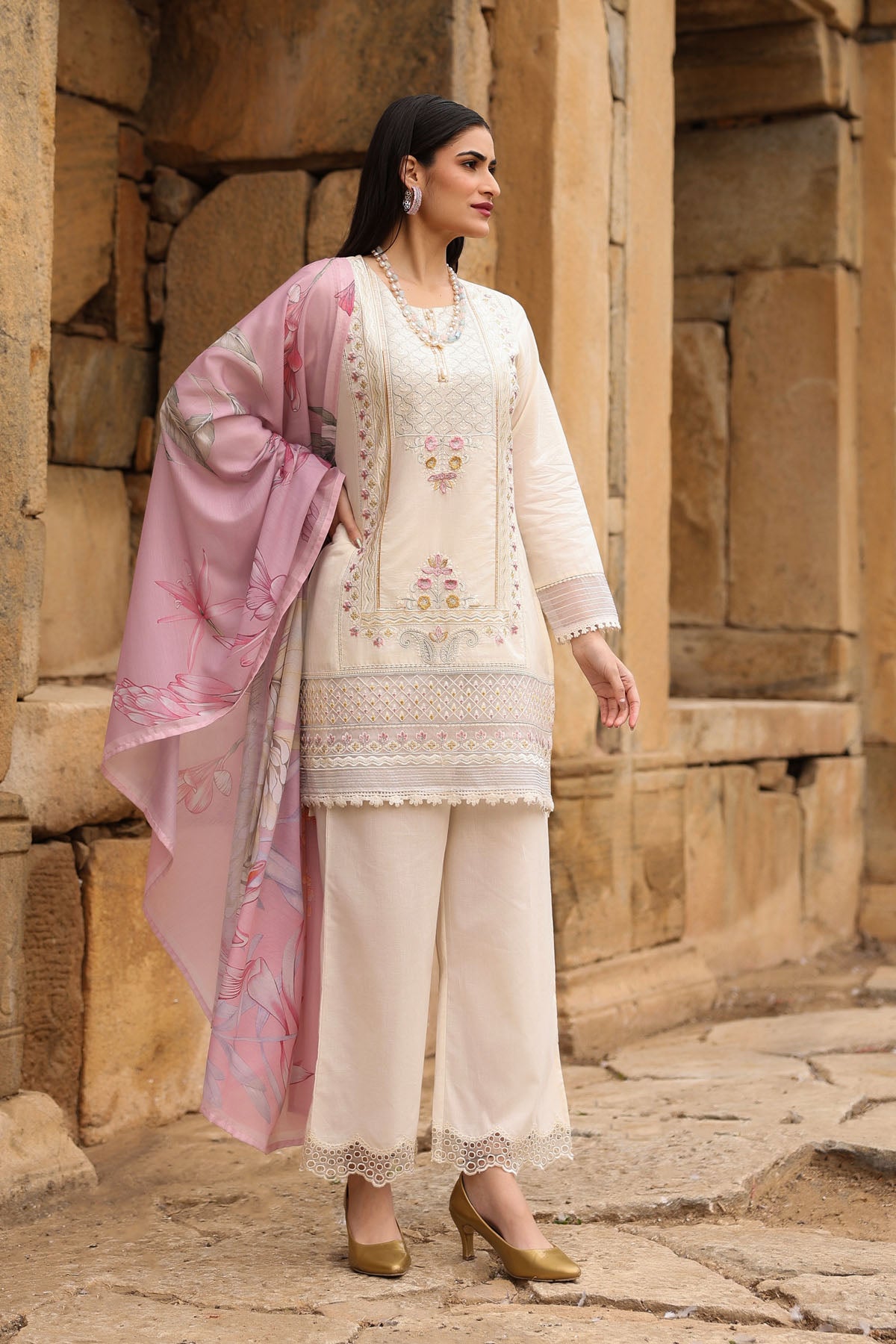IVERY COTTON STRAIGHT KURTA WITH PANT AND DUPATTA