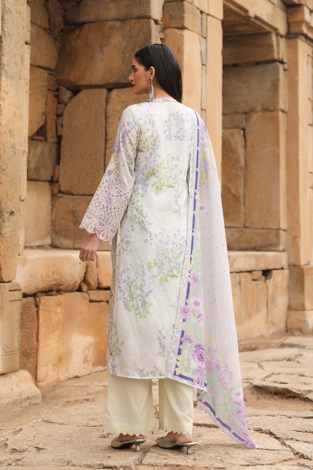 GREEN COTTON STRAIGHT KURTA WITH PANT AND DUPATTA