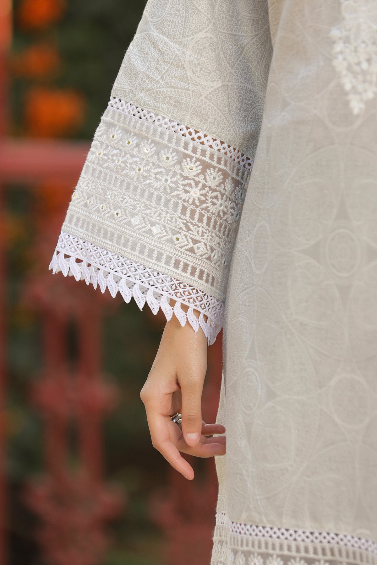 Grey Cotton Embroidered Kurta Set With Dupatta