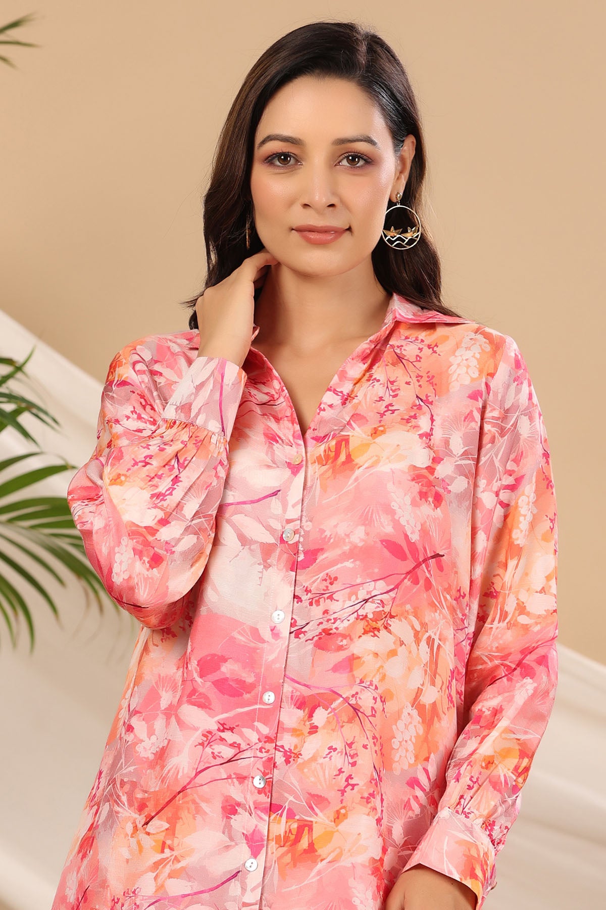 Pink Floral Muslin Printed Co-ord Set