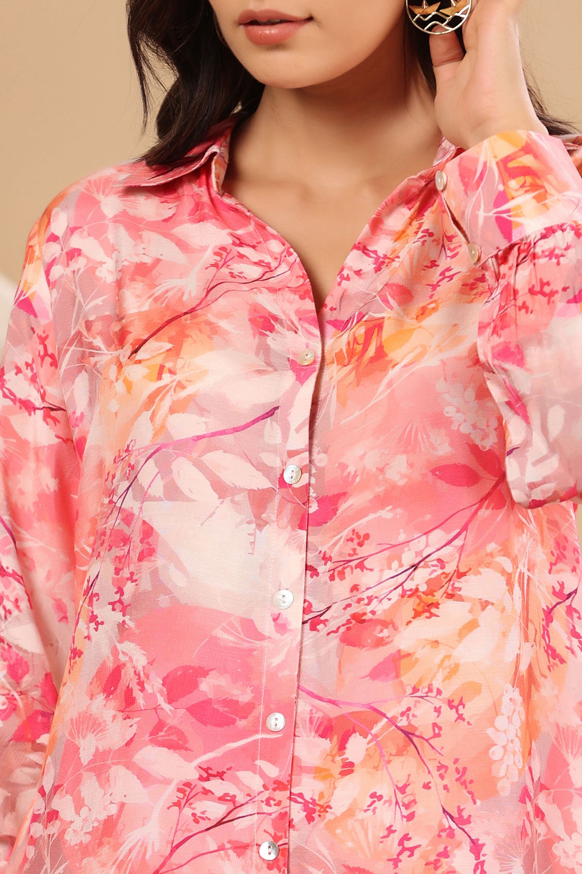 Pink Floral Muslin Printed Co-ord Set