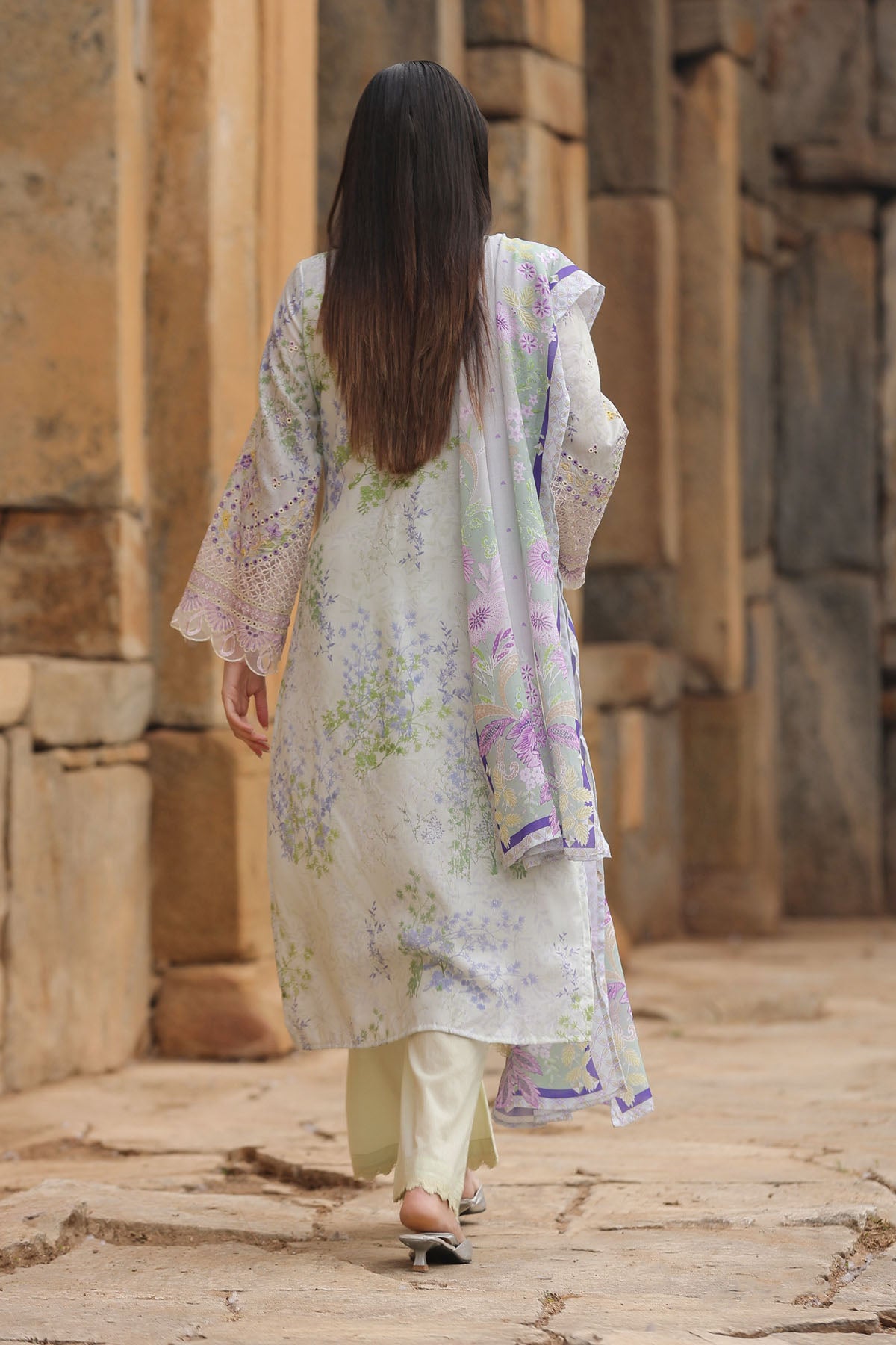 GREEN COTTON STRAIGHT KURTA WITH PANT AND DUPATTA