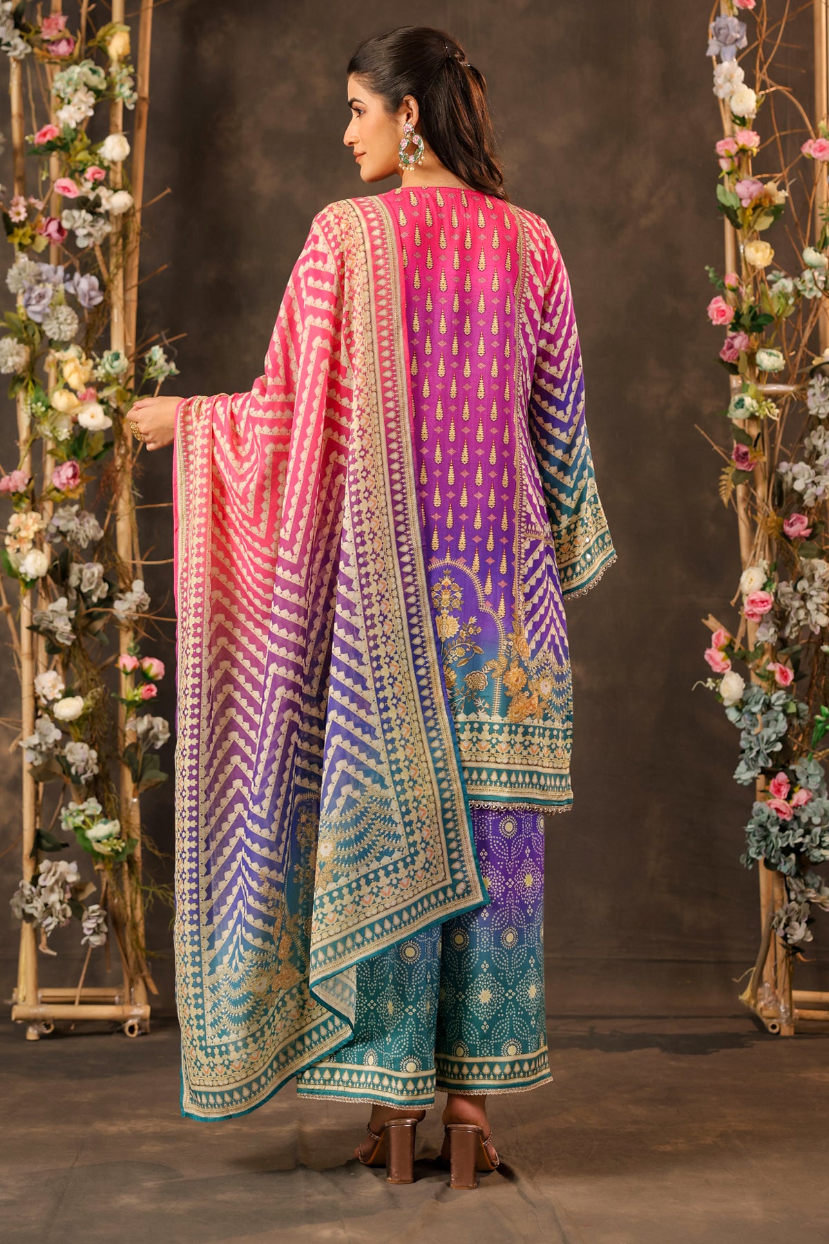 Pink Omray Muslin Embroidered Suit Set