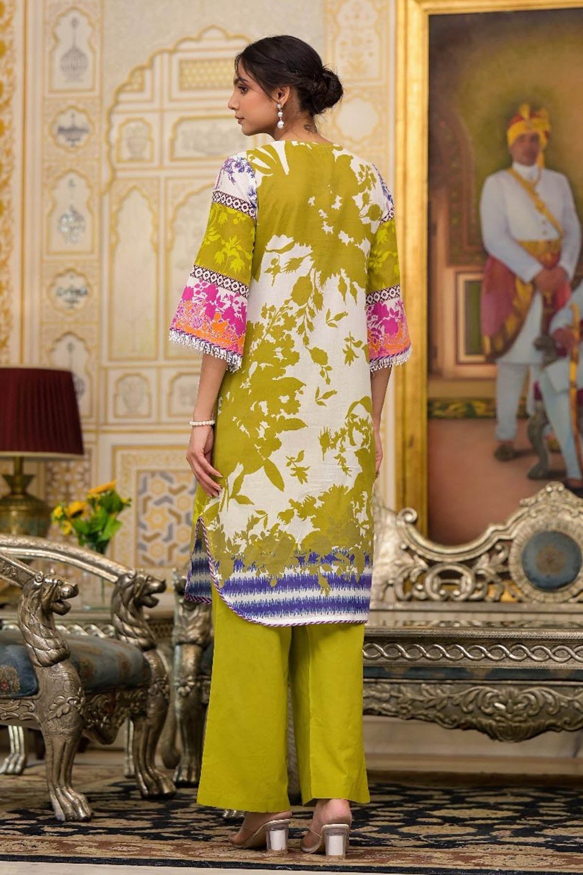 Green Cotton Printed Co-Ord Set