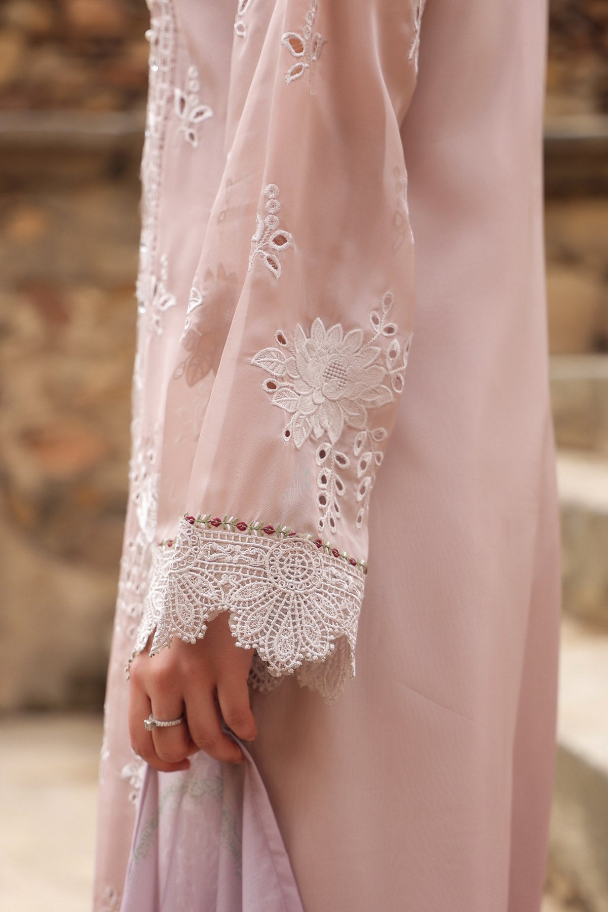 PINK ORGANZA STRAIGHT KURTA WITH PANT AND DUPATTA